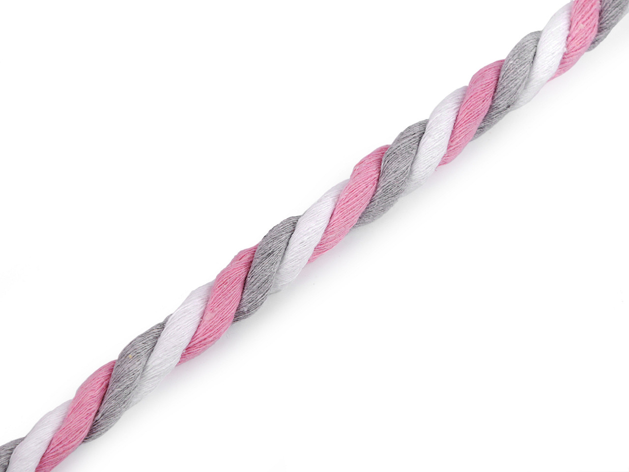 Textillux.sk - produkt Bavlnená šnúra krútená Ø12 mm - pink šedá