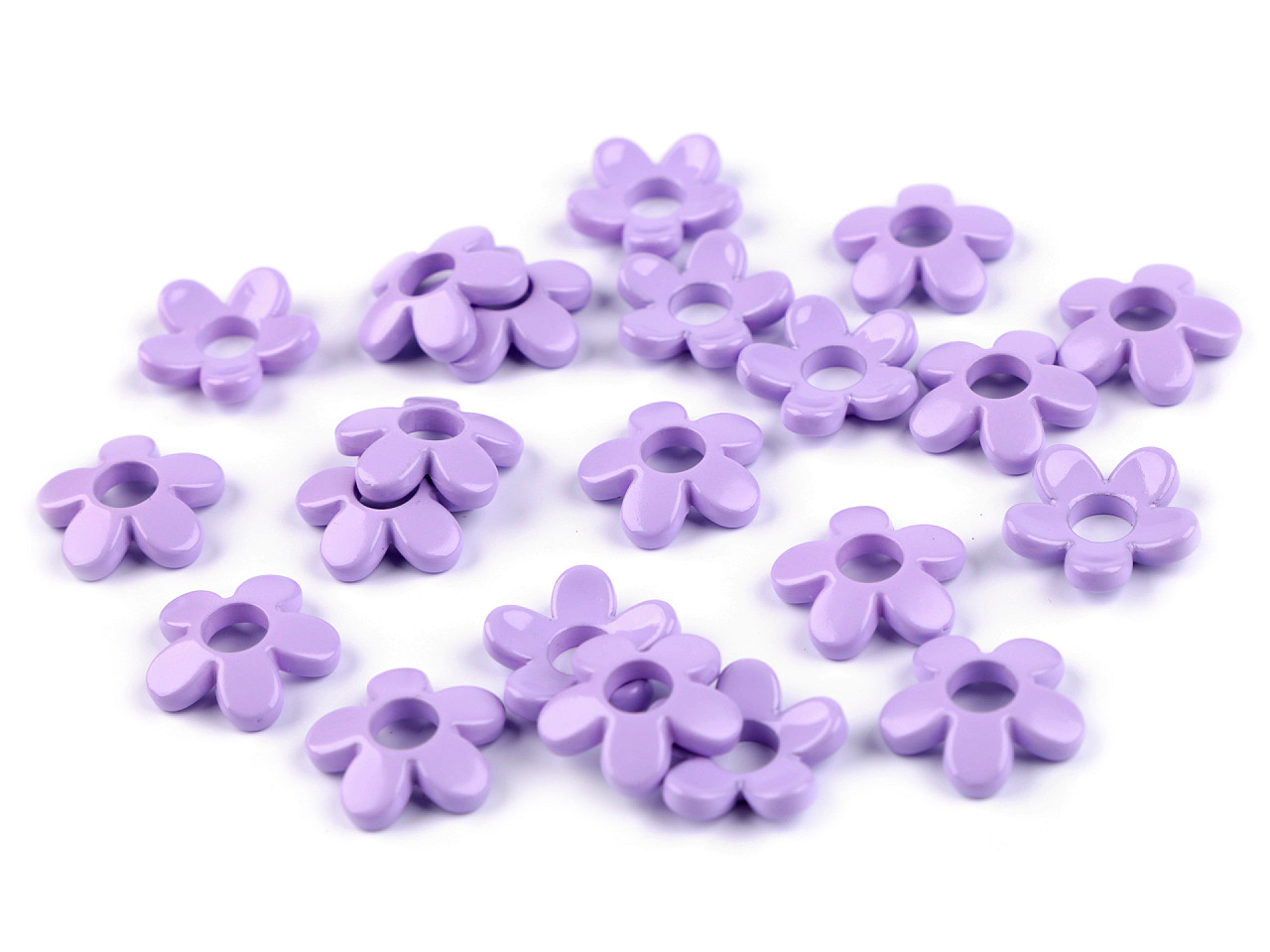 Textillux.sk - produkt Plastové korálky kvet Ø18 mm - 4 fialová lila