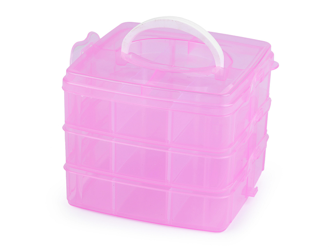 Textillux.sk - produkt Plastový box / kufrík 3 poschodový s rukoväťou - 2 ružová sv.
