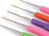 Silicone Handle Crochet Hook, Gold Tip Size 0.5; 0.6; 0.8; 1; 1.25