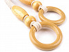 Rope Bag Handle with wooden beads and wooden ring ends length 50-55cm 