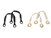 Manico per borsa / borsetta intrecciata, con anelli, lunghezza: 54 mm