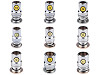 Stampo per pressa manuale per bottoni auto-coprenti, dimensioni: 16", 18", 20", 24", 26", 28", 32", 36", 40", 44"