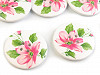 Wooden Button with Flowers size 60'