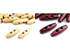 Bouton bûchette en bois, 12 x 40 mm