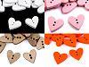Bottone decorativo in legno, modello: Cuore