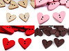Bottone decorativo in legno, modello: Cuore