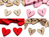 Bottone decorativo in legno, modello: Cuore