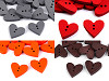 Bottone decorativo in legno, modello: Cuore