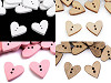 Bottone decorativo in legno, modello: Cuore