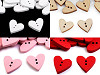 Bottone decorativo in legno, modello: Cuore