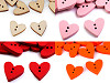 Bottone decorativo in legno, modello: Cuore