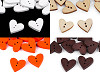 Bottone decorativo in legno, modello: Cuore