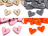 Wooden Decorative Button Heart