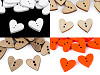 Bottone decorativo in legno, modello: Cuore