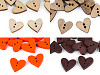 Bottone decorativo in legno, modello: Cuore