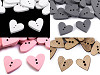 Bottone decorativo in legno, modello: Cuore