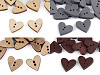 Bottone decorativo in legno, modello: Cuore