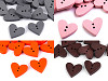 Wooden Decorative Button Heart