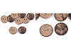 Bouton en noix de coco, double face, taille 24', 28', 32', 36', 40', 48'