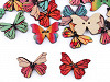 Drevený dekoračný gombík motýľ