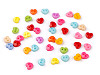 Mini-bottone per bambole, figure, dimensioni: Ø6 mm, motivo: cuore, stella, fiore