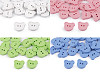 Kinderknopf Teddybär mit Anschrift „smile“, Größe 30"