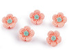 Bouton 3D Imitation fleur en crochet, taille 28'