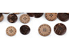 Bouton double face en noix de coco, taille 24', 28', 36', 40', 48'