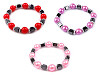 Elastic bracelet of plastic round beads