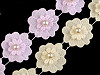 Spitze/Borte Blüte mit Perle Breite 40 mm