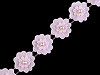 Flower Lace Trim with Pearl Bead width 40 mm
