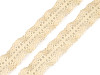 Bavlnená čipka / volánik šírka 23 mm paličkovaná obojstranná elastická