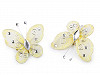 Butterfly Brooch with Rhinestones 5x5.5 cm