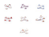 Perles en porcelaine à fleurs, Ø 8 mm