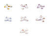 Cuentas de porcelana con flores Ø8 mm