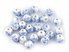 Porcelain Beads with Flowers Ø8 mm