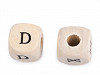Wooden Beads with Letters 10x10 mm 2nd quality