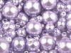 Perle sticlă lucioase, mix mărimi, Ø4-12 mm