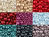 Perles rondes en verre imitation perles, mélange de tailles, environ Ø 4 à 12 mm