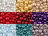 Perles rondes en verre imitation perles, mélange de tailles, environ Ø 4 à 12 mm