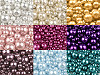 Perles rondes en verre imitation perles, mélange de tailles, environ Ø 4 à 12 mm