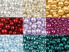 Round Glass Pearl Imitation Beads mix of sizes approx. Ø4-12 mm