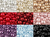 Perle sticlă lucioase, mix mărimi, Ø4-12 mm