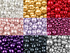 Perle sticlă lucioase, mix mărimi, Ø4-12 mm