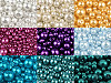 Perle sticlă lucioase, mix mărimi, Ø4-12 mm
