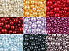 Perles rondes en verre imitation perles, mélange de tailles, environ Ø 4 à 12 mm