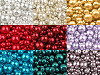 Perle sticlă lucioase, mix mărimi, Ø4-12 mm