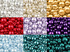 Perles rondes en verre imitation perles, mélange de tailles, environ Ø 4 à 12 mm