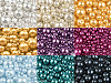 Perle sticlă lucioase, mix mărimi, Ø4-12 mm